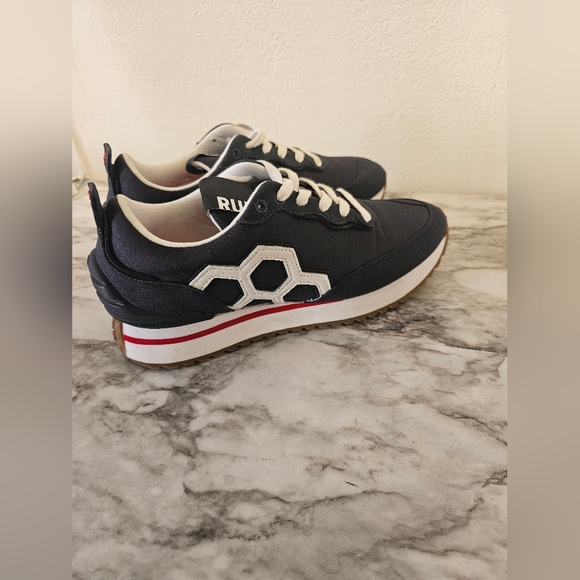 Rudis Mens Street Adult Lifestyle Shoes Sneakers Sz 6.5 Black White  Women Sz 8
